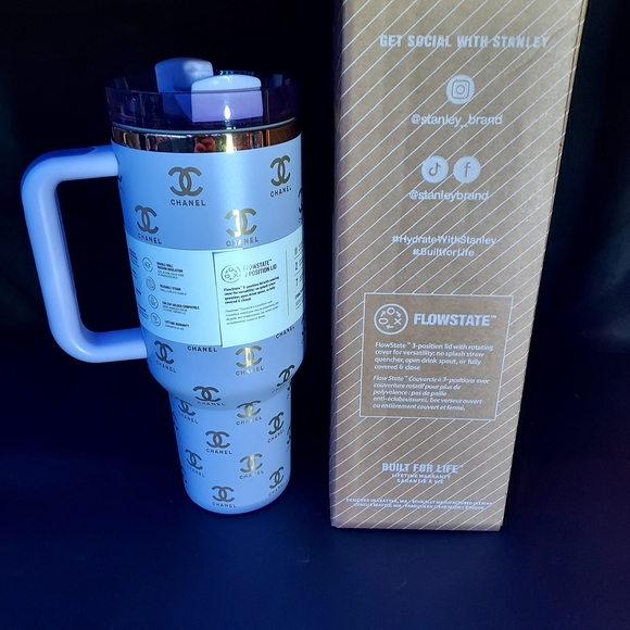 40oz Stanley Lavendar and Gold Designer Custom Engraved Tumbler - Picture 3 of 3